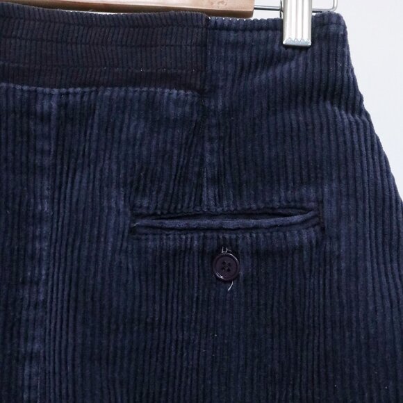 80s Sapphire Corduroy Pencil Skirt, Navy Blue Mini Skirt, High Waisted Minimal - Picture 7 of 8